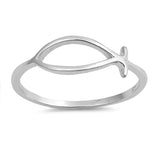 Christian Fish Ring Band 925 Sterling Silver Christianity Choose Color