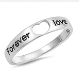 3mm Forever Heart Love Band Ring 925 Sterling Silver Forever Love Choose Color