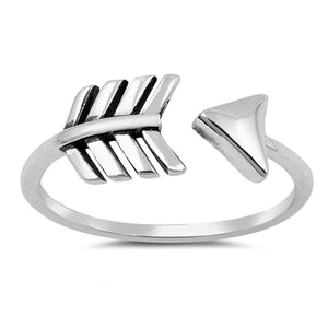 Arrow Ring Band 925 Sterling Silver Simple Plain Arrow Cuff Ring Choose Color