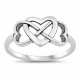 Heart Infinity Love Ring Band Solid 925 Sterling Silver Choose Color