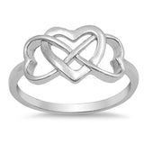 Infinity Heart Ring Band Two-Ton 925 Sterling Silver Choose Color