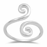 Swirl Ring Band 925 Sterling Silver Open