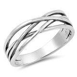 Celtic Band Ring Crisscross Simple 925 Sterling Silver Choose Color