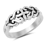 Filigree Cross Band Ring 925 Sterling Silver Simple Plain Choose Color