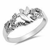 Flying Dove Band Ring 925 Sterling Silver Dove Bird