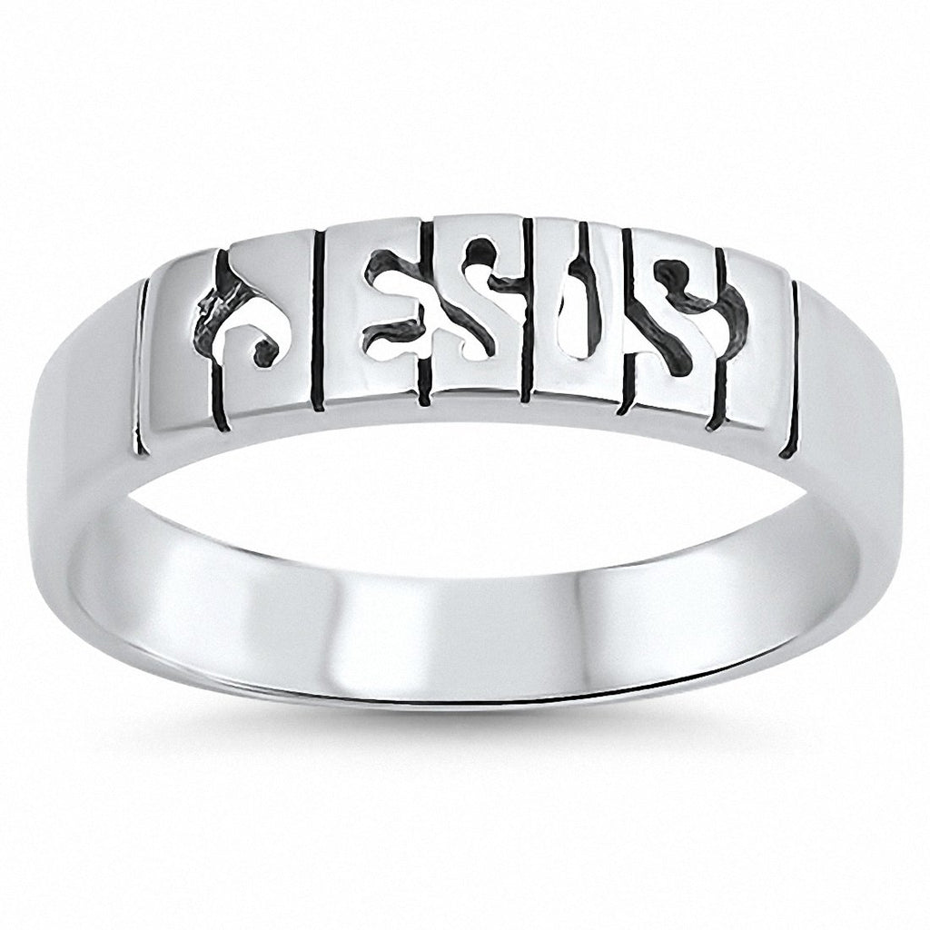 Jesus Band Ring 925 Sterling Silver – Blue Apple Jewelry