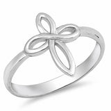 Cross Band Ring 925 Sterling Silver