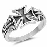 Maltese Cross Band Ring 925 Sterling Silver