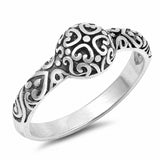 Bali Heart Filigree Ring Band 925 Sterling Silver