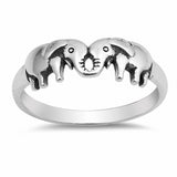 Elephant Band Ring 925 Sterling Silver