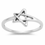 Star of David Jewish Star Ring Band 925 Sterling Silver