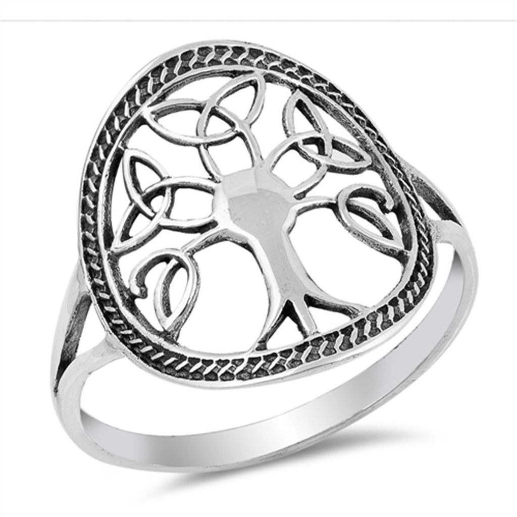 Celtic Tree of Life Band Ring 925 Sterling Silver Simple Plain Tree of ...