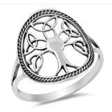 Celtic Tree of Life Band Ring 925 Sterling Silver Simple Plain Tree of Life Choose Color