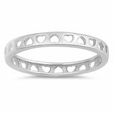 3mm Heart Band Ring 925 Sterling Silver