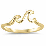 Double Little Wave Band Ring 925 Sterling Silver Choose Color
