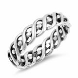 5mm Unisex Braided Band Ring 925 Sterling Silver