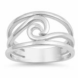 12mm Wave Band Ring 925 Sterling Silver