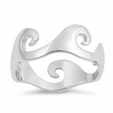 Wave Band Ring 6mm 925 Sterling Silver Waves