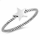 Star Band Ring 925 Sterling Silver Braided Twisted Rope Cable Band