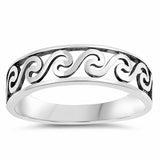 6mm Filigree Wave Band Ring 925 Sterling Silver