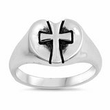 Concave Design Cross Ring Band 925 Sterling Silver Choose Color