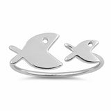 Petite Fish Ring 925 Sterling Silver Choose Color