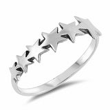 Stars Band Ring 925 Sterling Silver Choose Color