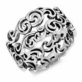 9mm Filigree Band Ring 925 Sterling Silver Choose Color