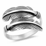 Feather Band Ring Simple Plain 925 Sterling Silver Choose Color