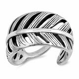 Leaf Ring Band 925 Sterling Silver Choose Color