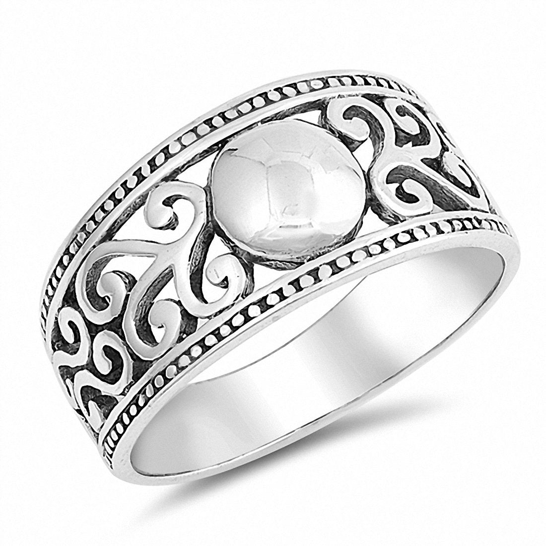 Swirl Band Ring 925 Sterling Silver Choose Color