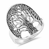 Tree of Life Ring Band 925 Sterling Silver Choose Color