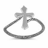 Twisted Rope Cross Band Ring 925 Sterling Silver Choose Color