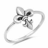 Fleur De Lis Ring Band 925 Sterling Silver Choose Color