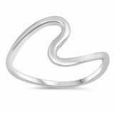 Plain Wave Ring Band 925 Sterling Silver Choose Color