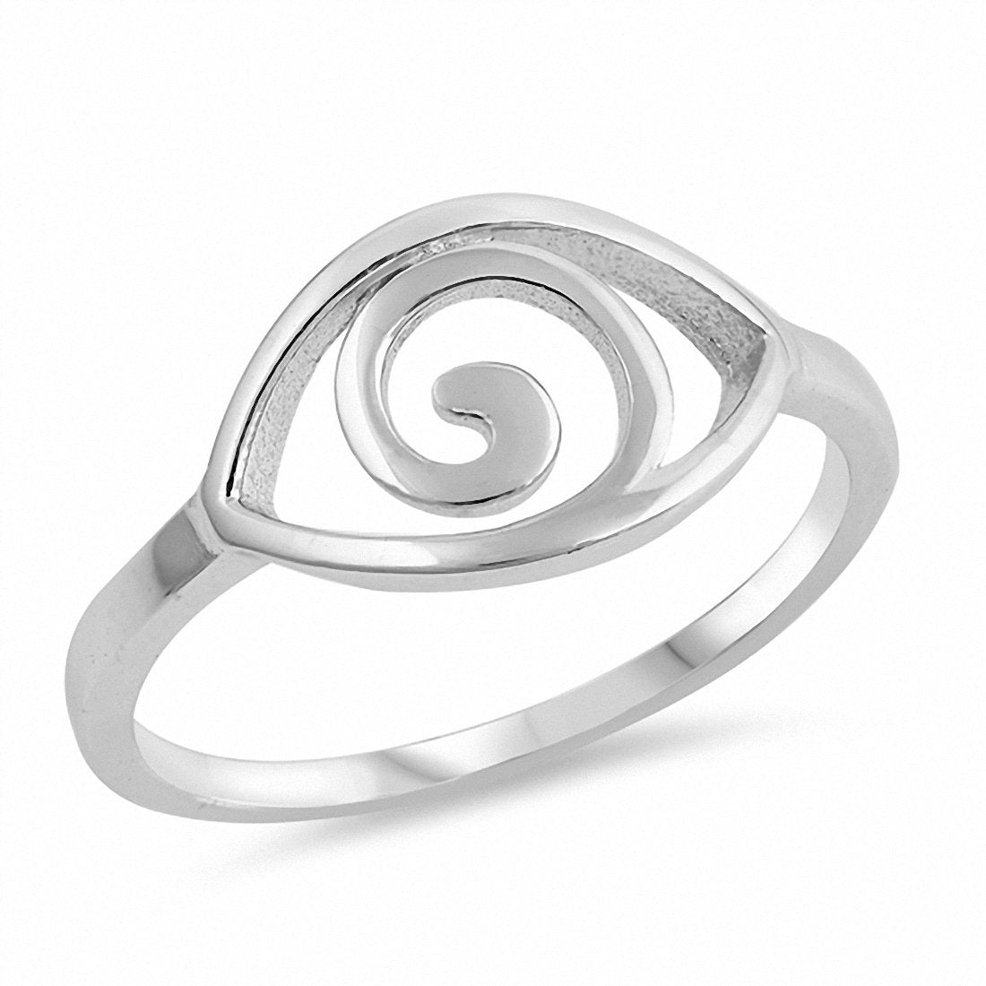 Spiral Eye Ring Band 925 Sterling Silver Choose Color