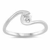 Wave Sparrow Ring Band 925 Sterling Silver Choose Color