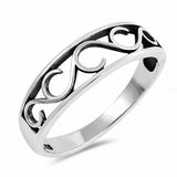 Swirl Band Ring 925 Sterling Silver Choose Color