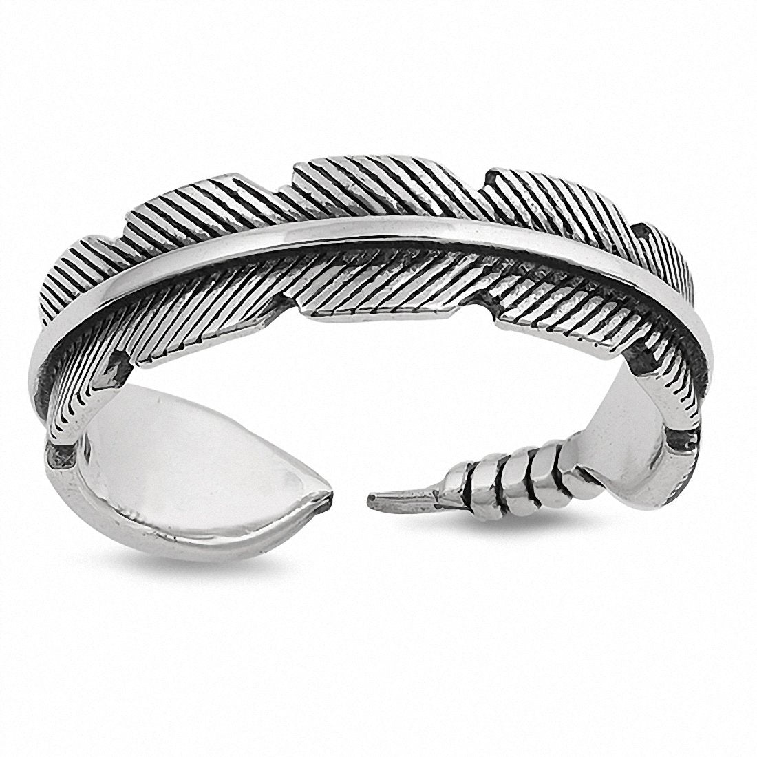 Feather Band Ring 925 Sterling Silver Choose Color