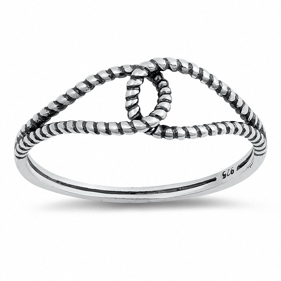 Braided Cable Twisted Rope Band Interlocking 925 Sterling Silver Choose Color