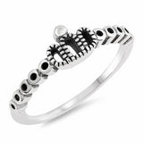 Mini Crown Band Ring 925 Sterling Silver Choose Color