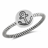Twisted Anchor Band Ring Braided 925 Sterling Silver Choose Color