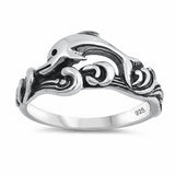 Dolphin Ring Band 925 Sterling Silver Choose Color