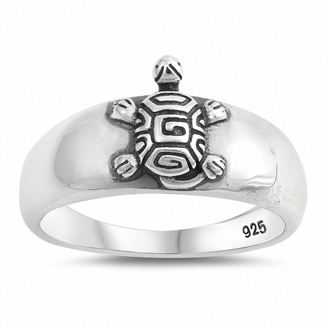 Celtic Turtle Ring Band 925 Sterling Silver Choose Color