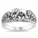 Elephant Ring Band 925 Sterling Silver Choose Color