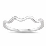 Plain Wave Band Ring 925 Sterling Silver Choose Color