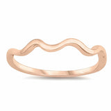 Plain Wave Band Ring 925 Sterling Silver Choose Color