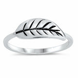 Sideways Leaf Ring Band 925 Sterling Silver Choose Color