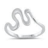 Wavy Band Ring 925 Sterling Silver Choose Color