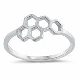 Honey Comb Band Ring 925 Sterling Silver Choose Color